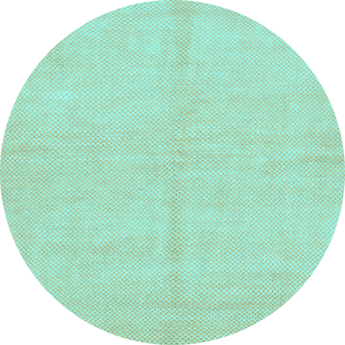 Round Machine Washable Solid Light Blue Modern Rug, wshabs1601lblu