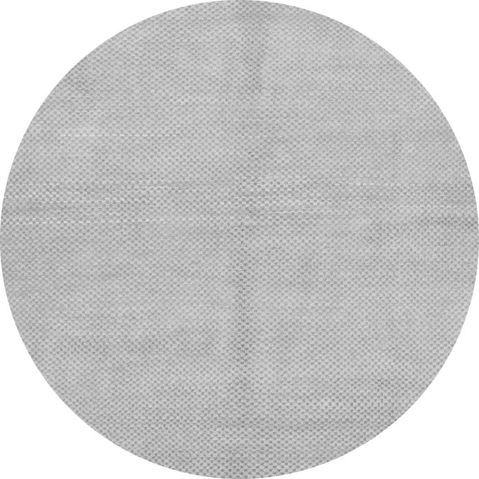 Round Machine Washable Solid Gray Modern Rug, wshabs1601gry