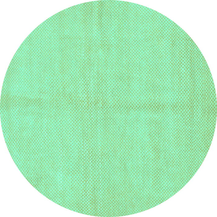 Round Solid Turquoise Modern Rug, abs1601turq