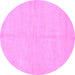 Round Solid Purple Modern Rug, abs1601pur