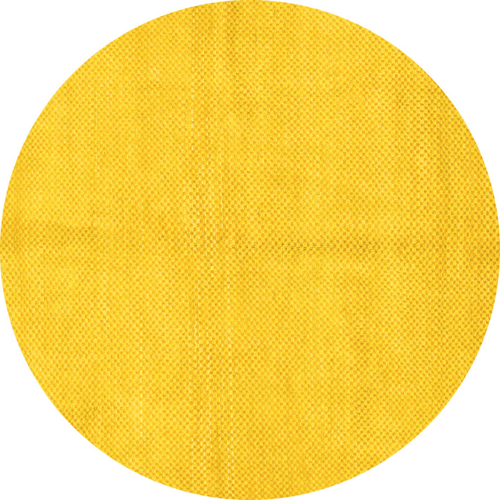 Round Solid Yellow Modern Rug, abs1601yw