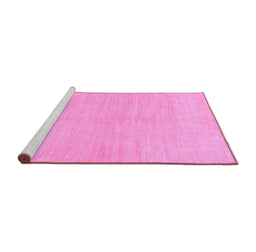 Sideview of Machine Washable Solid Pink Modern Rug, wshabs1602pnk