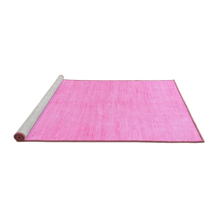 Sideview of Machine Washable Solid Pink Modern Rug, wshabs1602pnk
