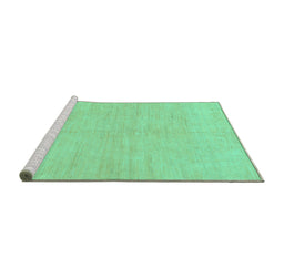 Sideview of Machine Washable Solid Turquoise Modern Area Rugs, wshabs1602turq