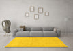 Machine Washable Solid Yellow Modern Rug in a Living Room, wshabs1602yw