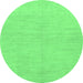 Round Solid Emerald Green Modern Rug, abs1602emgrn