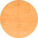 Round Solid Orange Modern Rug, abs1602org