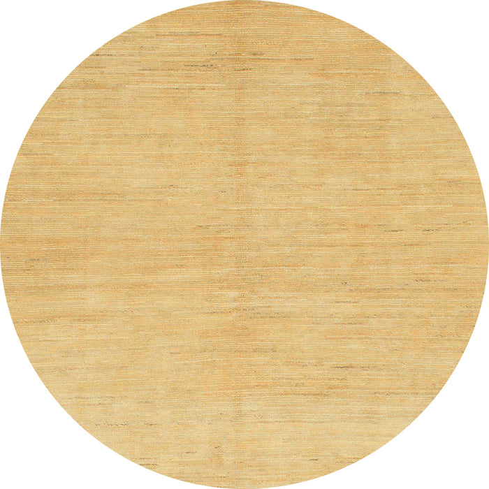 Round Machine Washable Abstract Chrome Gold Yellow Rug, wshabs1602