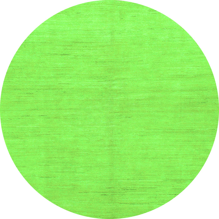 Round Solid Green Modern Rug, abs1602grn