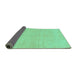 Sideview of Solid Turquoise Modern Rug, abs1602turq