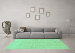 Machine Washable Solid Turquoise Modern Area Rugs in a Living Room,, wshabs1602turq