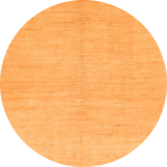 Round Machine Washable Solid Orange Modern Area Rugs, wshabs1602org