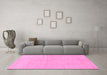 Machine Washable Solid Pink Modern Rug in a Living Room, wshabs1602pnk