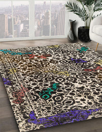 Abstract Tan Brown Modern Rug, abs1603