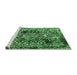 Sideview of Machine Washable Abstract Emerald Green Modern Area Rugs, wshabs1603emgrn