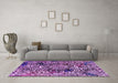 Machine Washable Abstract Purple Modern Area Rugs in a Living Room, wshabs1603pur