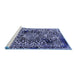 Sideview of Machine Washable Abstract Blue Modern Rug, wshabs1603blu