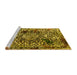 Sideview of Machine Washable Abstract Yellow Modern Rug, wshabs1603yw