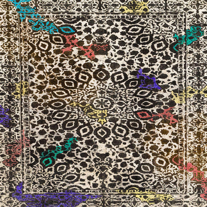 Square Abstract Tan Brown Modern Rug, abs1603