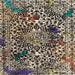 Square Abstract Tan Brown Modern Rug, abs1603