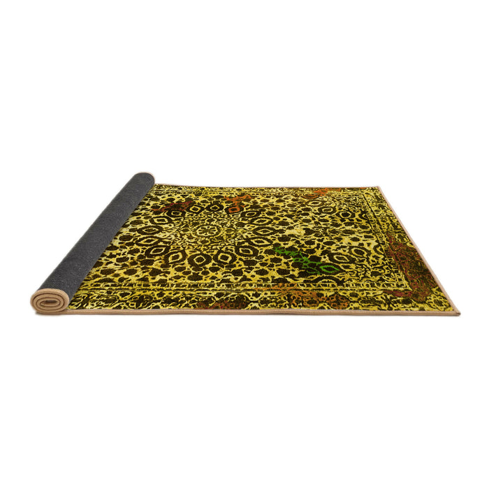 Sideview of Abstract Yellow Modern Rug, abs1603yw