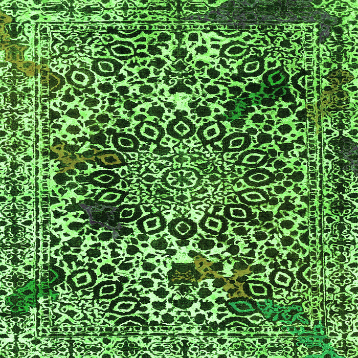 Square Abstract Green Modern Rug, abs1603grn