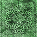 Square Abstract Emerald Green Modern Rug, abs1603emgrn