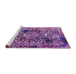 Sideview of Machine Washable Abstract Purple Modern Area Rugs, wshabs1603pur