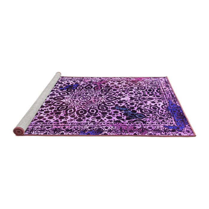 Sideview of Machine Washable Abstract Purple Modern Area Rugs, wshabs1603pur