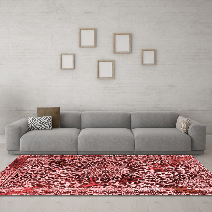 Modern Red Washable Rugs