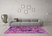 Machine Washable Abstract Pink Modern Rug in a Living Room, wshabs1603pnk