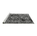 Sideview of Machine Washable Abstract Gray Modern Rug, wshabs1603gry