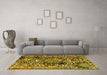 Machine Washable Abstract Yellow Modern Rug in a Living Room, wshabs1603yw