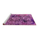 Sideview of Machine Washable Abstract Pink Modern Rug, wshabs1603pnk