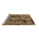 Sideview of Machine Washable Abstract Brown Modern Rug, wshabs1603brn