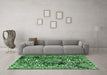 Machine Washable Abstract Emerald Green Modern Area Rugs in a Living Room,, wshabs1603emgrn