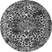 Round Machine Washable Abstract Gray Modern Rug, wshabs1603gry