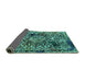 Sideview of Abstract Turquoise Modern Rug, abs1603turq