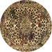 Round Abstract Brown Modern Rug, abs1603brn