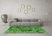 Machine Washable Abstract Green Modern Area Rugs in a Living Room,, wshabs1603grn