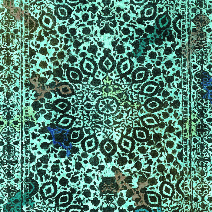 Machine Washable Abstract Turquoise Modern Area Rugs, wshabs1603turq