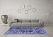 Machine Washable Abstract Blue Modern Rug in a Living Room, wshabs1603blu