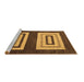 Sideview of Machine Washable Abstract Brown Modern Rug, wshabs1604brn