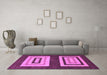 Machine Washable Abstract Purple Modern Area Rugs in a Living Room, wshabs1604pur