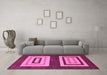 Machine Washable Abstract Pink Modern Rug in a Living Room, wshabs1604pnk