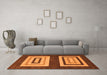 Machine Washable Abstract Orange Modern Area Rugs in a Living Room, wshabs1604org