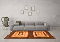 Machine Washable Abstract Orange Modern Rug, wshabs1604org