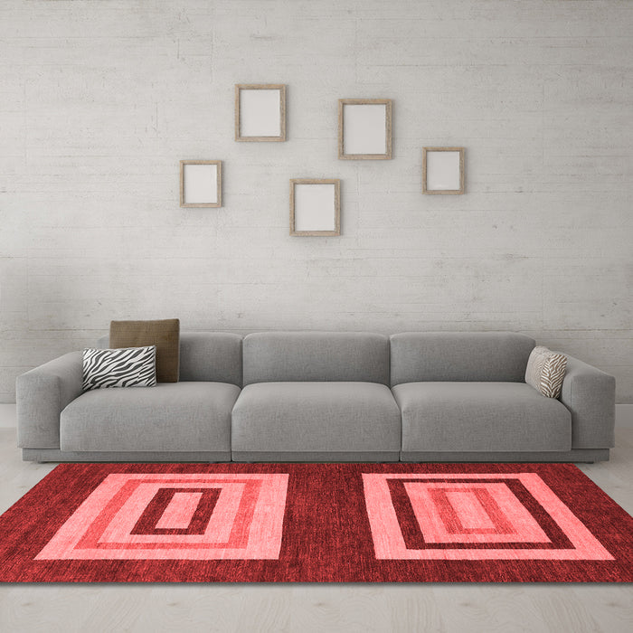 Modern Red Washable Rugs