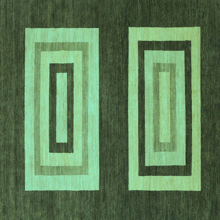 Square Machine Washable Abstract Turquoise Modern Area Rugs, wshabs1604turq