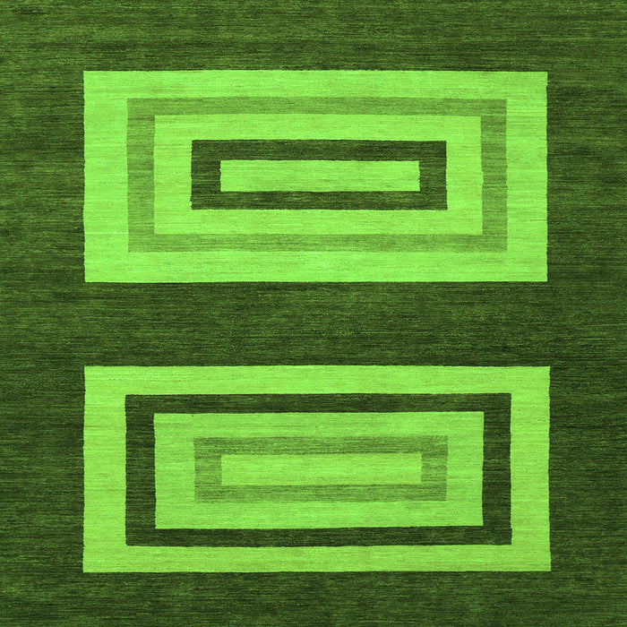Square Abstract Green Modern Rug, abs1604grn